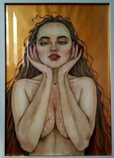 Painting titled "Goddes" by Anastasia Gogol, Original Artwork, Watercolor