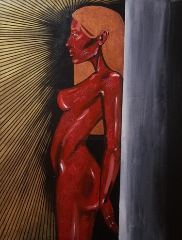 Painting titled "Red" by Anastasia Gogol, Original Artwork, Acrylic
