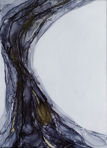 Картина под названием "Tree/Arbre" - Anastasia Grik, Подлинное произведение искусства, Чернила