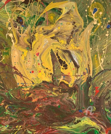Картина под названием "Like Gustav" - Anastasia Grik, Подлинное произведение искусства, Акрил Установлен на Деревянная рама…