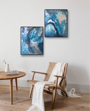 Картина под названием "Fjords - 50x80 cm,…" - Anastasia Grik, Подлинное произведение искусства, Акрил