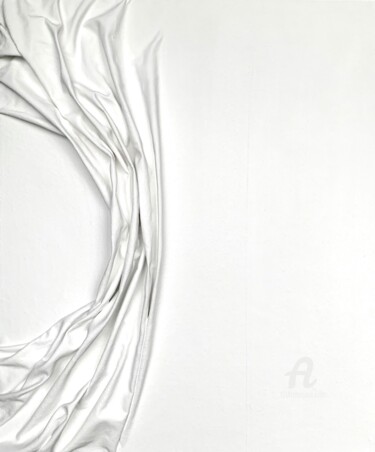 Картина под названием "Neckline - fabric o…" - Anastasia Grik, Подлинное произведение искусства, Ткань Установлен на Деревян…