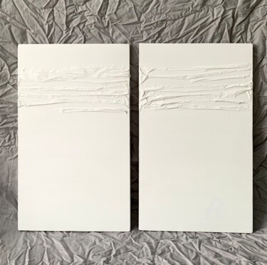 "STOCKINGS - white D…" başlıklı Heykel Anastasia Grik tarafından, Orijinal sanat, Kumaş Ahşap Sedye çerçevesi üzerine monte…