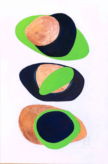 Malerei mit dem Titel "ORDINARY 2 - GEOMET…" von Anastasia Grik, Original-Kunstwerk, Acryl Auf Keilrahmen aus Holz montiert