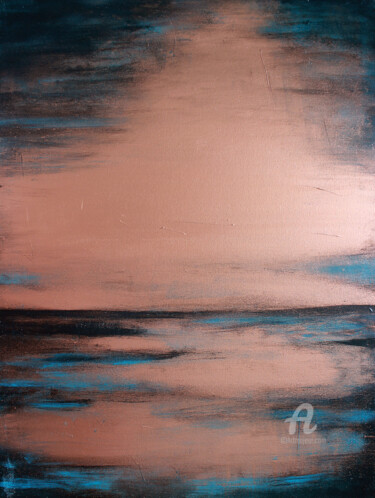 Картина под названием "Bronze sunset - 80x…" - Anastasia Grik, Подлинное произведение искусства, Акрил Установлен на Деревян…