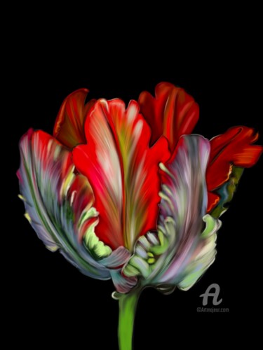 Цифровое искусство под названием "Tulip" - Anastasia Gurjewa, Подлинное произведение искусства, Цифровая живопись
