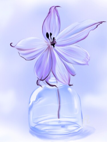 Digital Arts titled "Purpur flowers" by Anastasia Gurjewa, Original Artwork, Digital Painting