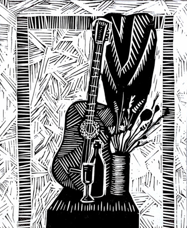 "Музыка" başlıklı Baskıresim Анастасия Кириленко tarafından, Orijinal sanat, Linocut