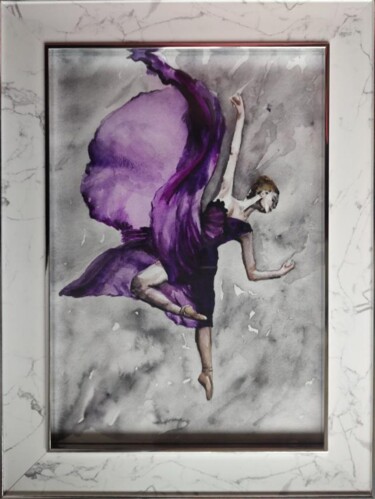 Картина под названием "Лепесток" - Анастасия Козырева, Подлинное произведение искусства, Акварель Установлен на картон