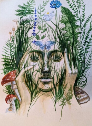 Ζωγραφική με τίτλο "Сила Жизни" από Anastasia Leshukova, Αυθεντικά έργα τέχνης, Ακουαρέλα