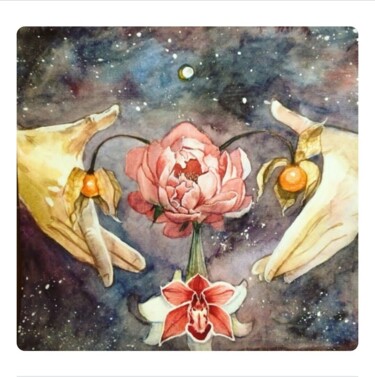 绘画 标题为“Вселенная Женщины” 由Anastasia Leshukova, 原创艺术品, 水彩