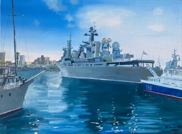Картина под названием "Корабль Маршал Крыл…" - Анастасия Меднева, Подлинное произведение искусства, Масло Установлен на Друг…