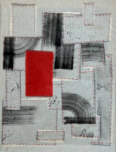 Textielkunst getiteld "«5 577 433 523»" door Anastasia Nesterenko, Origineel Kunstwerk, Acryl