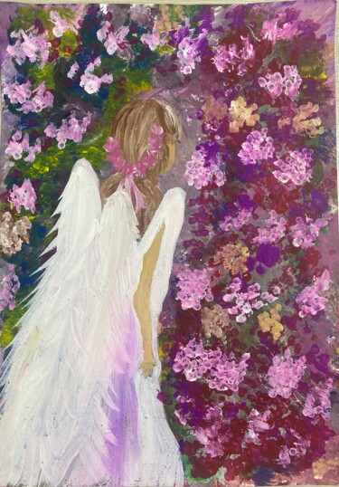 Pintura titulada "Angel" por Anastasiia Odoladova, Obra de arte original, Acrílico
