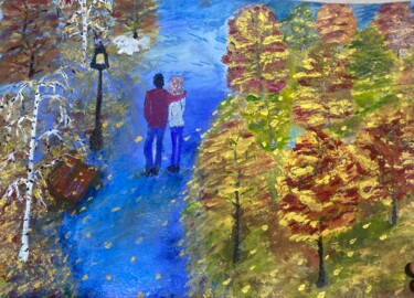Malerei mit dem Titel "Осень" von Anastasiia Odoladova, Original-Kunstwerk, Acryl