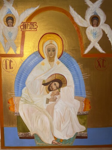 Картина под названием "Мать Смирения" - Анастасия Одоладова, Подлинное произведение искусства, Масло
