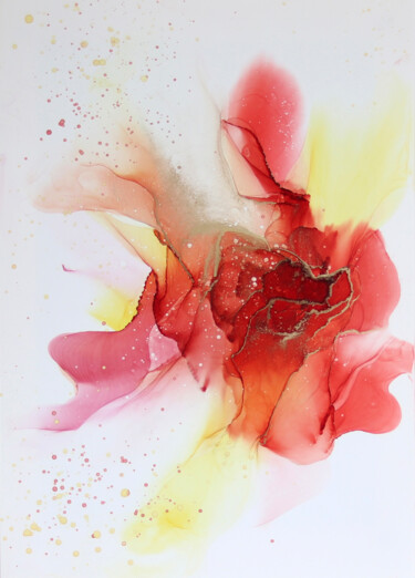 Peinture intitulée "Alizarin Crimson ab…" par Anastasia Ozlu, Œuvre d'art originale, Encre