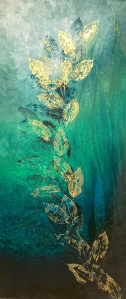 Картина под названием "«Зелёный»" - Anastasia Pan, Подлинное произведение искусства, Масло Установлен на Деревянная рама для…