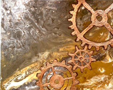 Ζωγραφική με τίτλο ""Time"" από Anastasia Pan, Αυθεντικά έργα τέχνης, Ακρυλικό Τοποθετήθηκε στο Ξύλινο φορείο σκελετό