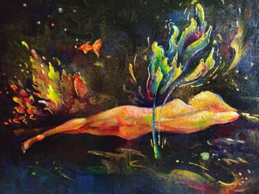 Картина под названием "Морское дно" - Svoboda, Подлинное произведение искусства, Масло Установлен на Деревянная рама для нос…