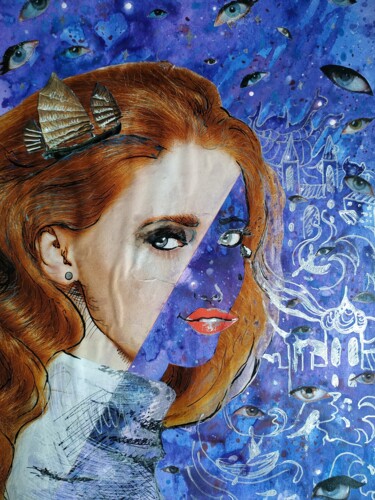 Pintura titulada "Загадочная девушка" por Svoboda, Obra de arte original, Collages