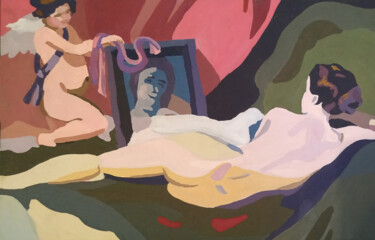 Картина под названием "Женщина , обнаженна…" - Svoboda, Подлинное произведение искусства, Гуашь