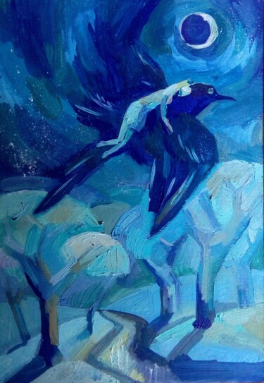 Pintura titulada "Синий полёт" por Svoboda, Obra de arte original, Oleo