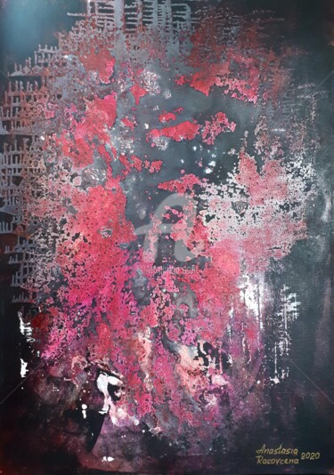 Painting titled ""Sakura"" by Anastasiia Rakovchena, Original Artwork, Oil Mounted on Wood Stretcher frame