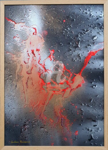 Painting titled "The Last Drops of M…" by Anastasiia Rakovchena, Original Artwork, Acrylic Mounted on Wood Panel