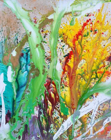 Ζωγραφική με τίτλο ""Fiesta", series "S…" από Анастасия Раковчена, Αυθεντικά έργα τέχνης, Ακρυλικό Τοποθετήθηκε στο Ξύλινο φ…
