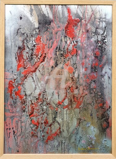 Painting titled ""Dissolution of rea…" by Anastasiia Rakovchena, Original Artwork, Acrylic Mounted on Wood Panel