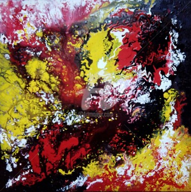 Painting titled ""Volcano", 100 x 10…" by Anastasiia Rakovchena, Original Artwork, Acrylic