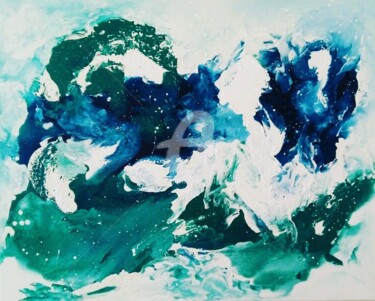 Painting titled ""Breath of the ocea…" by Anastasiia Rakovchena, Original Artwork, Oil