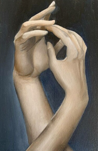 Картина под названием "Хотеть касаться" - Анастасия Шанаурина (Ева Миллер), Подлинное произведение искусства, Масло