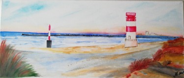 Painting titled "Sylter Strand" by Anastasia_art, Original Artwork, Watercolor