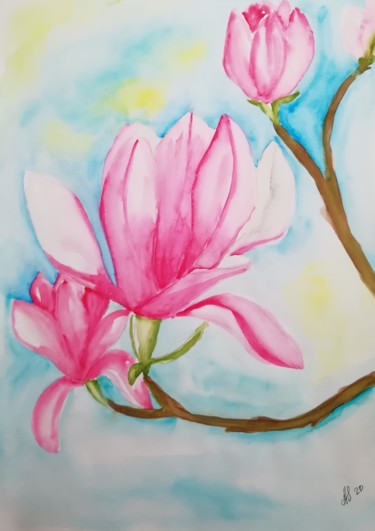 Malerei mit dem Titel "Herald of Spring" von Anastasia_art, Original-Kunstwerk, Aquarell