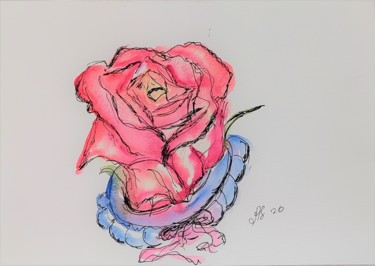Pintura intitulada "Rose" por Anastasia_art, Obras de arte originais, Aquarela