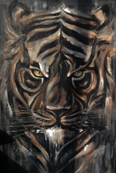 Peinture intitulée "Tiger" par Anastasiia Iurzinova, Œuvre d'art originale, Huile