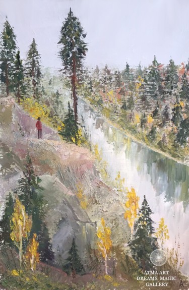 Картина под названием ""Karelia"" - Anastasia Valaeva, Подлинное произведение искусства, Масло Установлен на Деревянная рама…