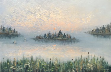 Картина под названием "Quiet morning" - Anastasia Valaeva, Подлинное произведение искусства, Масло Установлен на Деревянная…