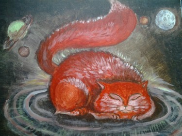 Painting titled "Universal cat3" by Anastasia Valuiskaya, Original Artwork, Acrylic