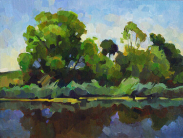 Картина под названием "Summer landscape" - Анастасия Ярошевич, Подлинное произведение искусства, Масло Установлен на Другая…