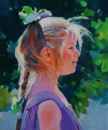 Картина под названием "Слушает ветер" - Анастасия Ярошевич, Подлинное произведение искусства, Масло Установлен на Деревянная…