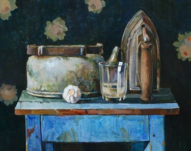 Картина под названием "Вещи из прошлого" - Анастасия Ярошевич, Подлинное произведение искусства, Масло Установлен на Деревян…