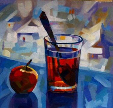 Картина под названием "Зимнее утро 1" - Анастасия Ярошевич, Подлинное произведение искусства, Масло