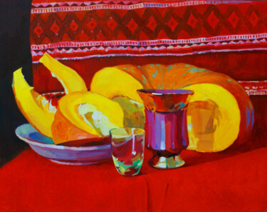 Картина под названием "Натюрморт с кабаком" - Анастасия Ярошевич, Подлинное произведение искусства, Масло Установлен на Друг…