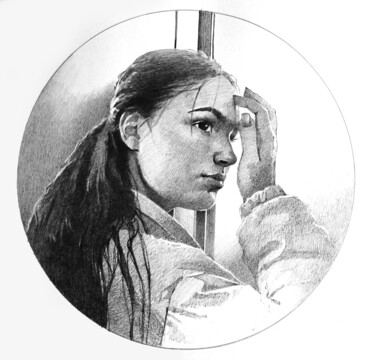 Картина под названием "Юность" - Анастасия Ярошевич, Подлинное произведение искусства, Карандаш