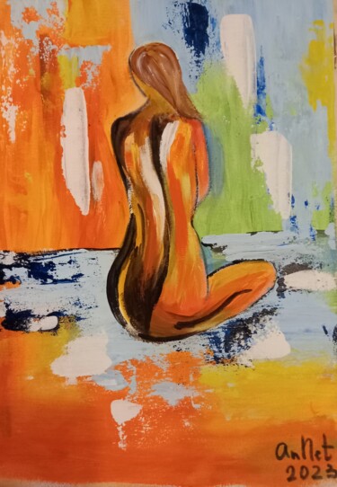 Картина под названием "Naked Woman" - Анастасия Нецветаева, Подлинное произведение искусства, Акрил
