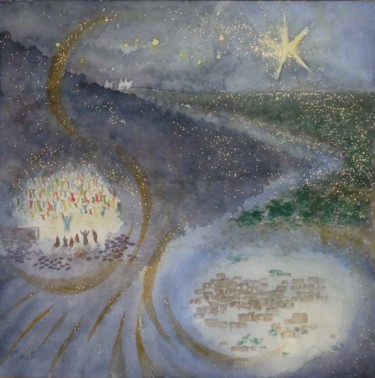 Peinture intitulée "Epiphanie" par Anastasia Bernard, Œuvre d'art originale, Aquarelle