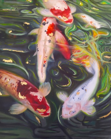 Koi Картина под названием "Koi" - Anastasiia Kuznetsova, Подлинное произведение искусства, Масло